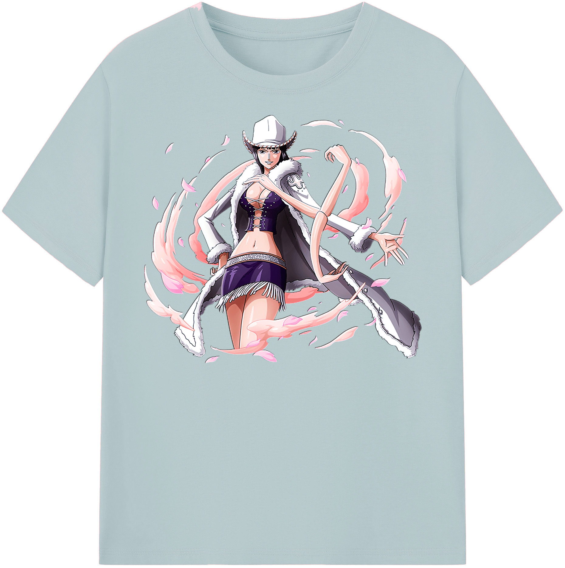 ワンピース ニコ・ロビン ONE PIECE Nico Robin 綿100％半袖Tシャツ（フロントプリント）
